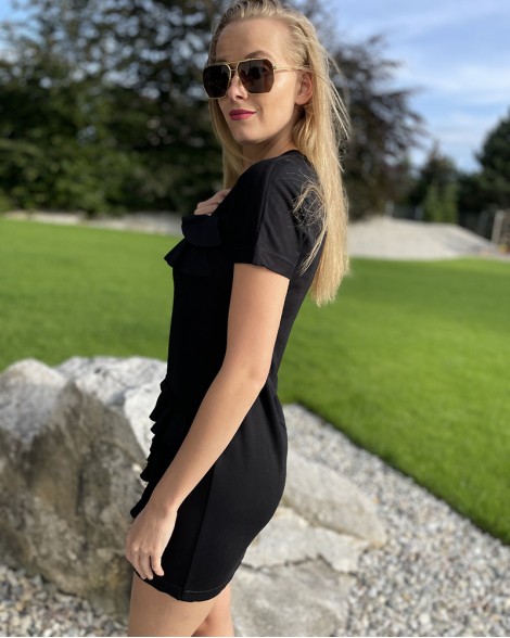 Šaty dámské Pinko černé s volánky